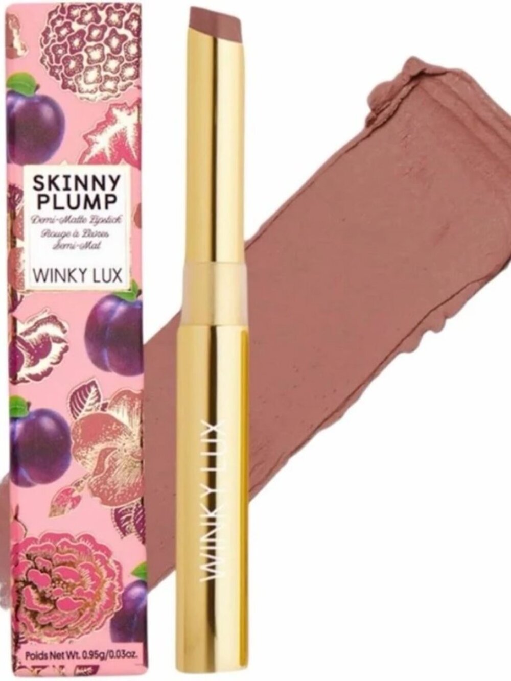 Winky Lux Skinny Plump Demi-Matte Lipstick Shade Stripped Down - NEW